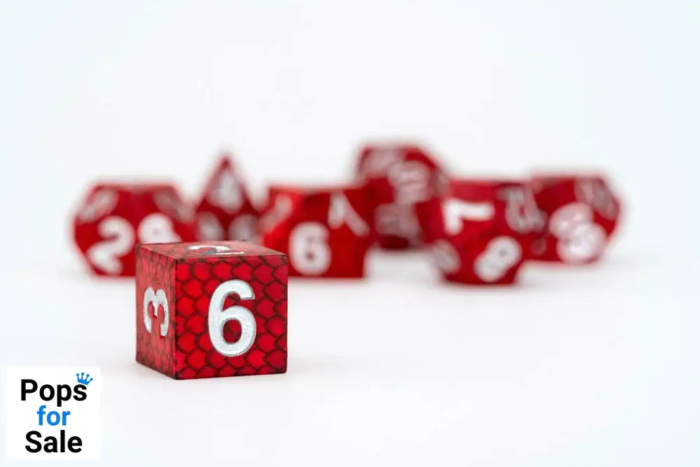 Dragon Storm Sharp Edge Silicone Dice Set Red Dragon Scales (7)