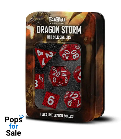 Dragon Storm Sharp Edge Silicone Dice Set Red Dragon Scales (7)