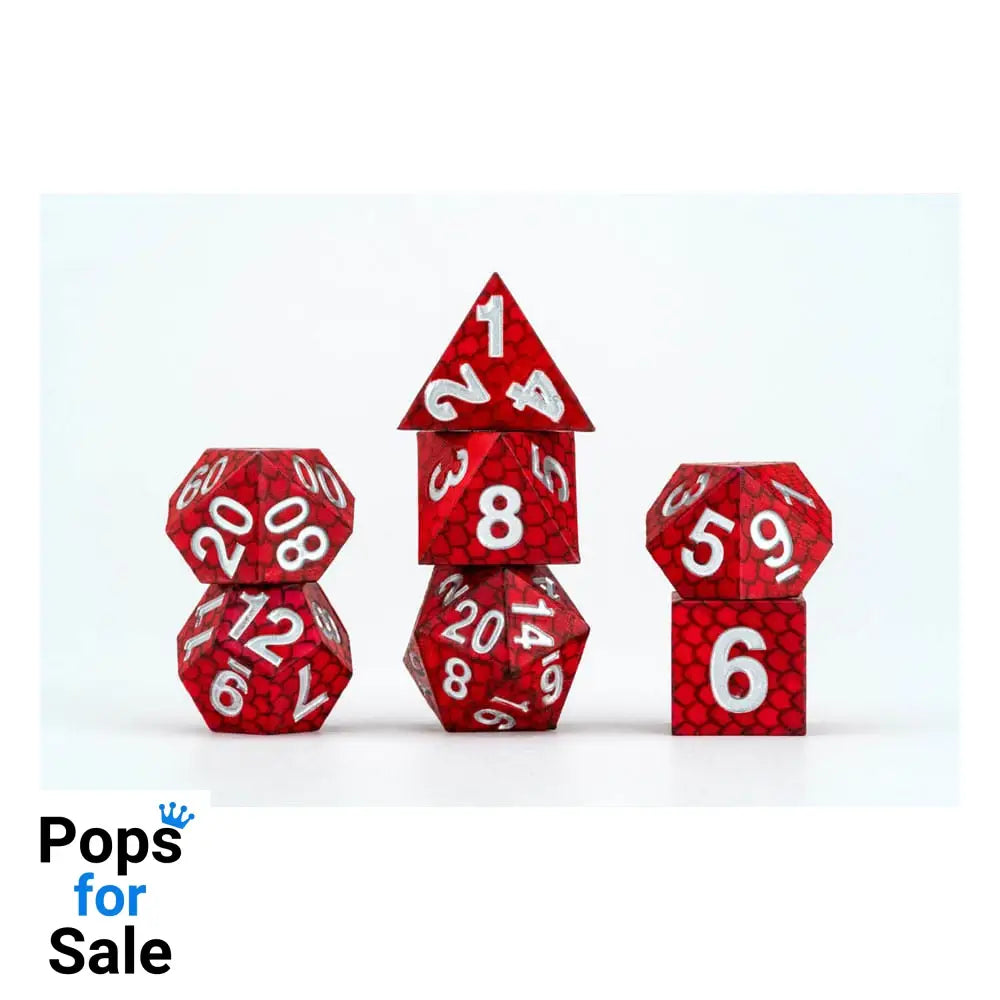 Dragon Storm Sharp Edge Silicone Dice Set Red Dragon Scales (7)