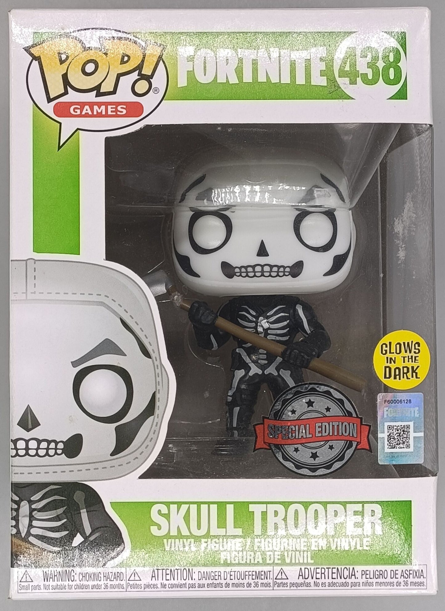 438 Skull Trooper - Glow - Fortnite -Funko POP - Box Damaged