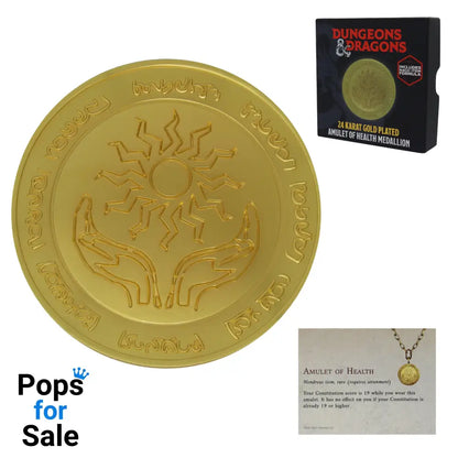 Dungeons & Dragons 24k Gold Plated Amulet of Health Medallion Medallion