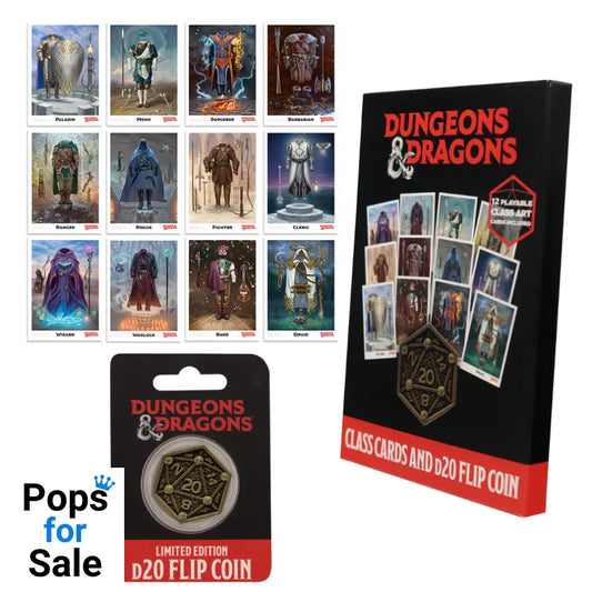 Dungeons & Dragons Class Cards and D20 Flip Coin Coin