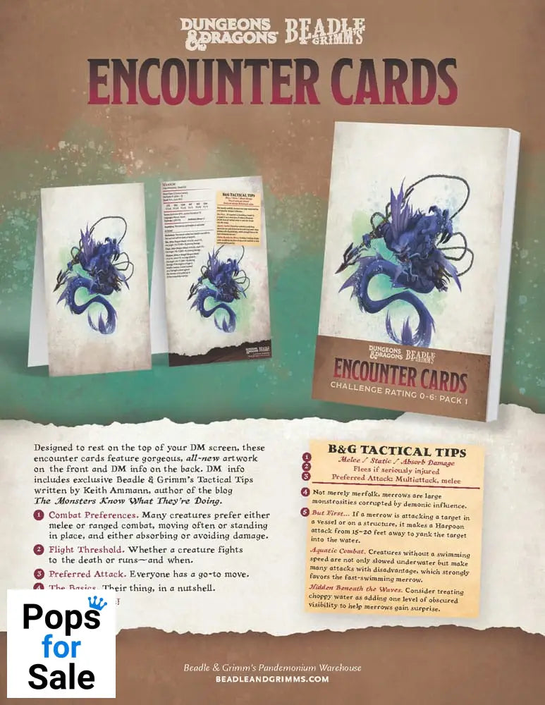 Dungeons & Dragons RPG Encounter Cards Challenge Rating 7+: Pack 2 *english*