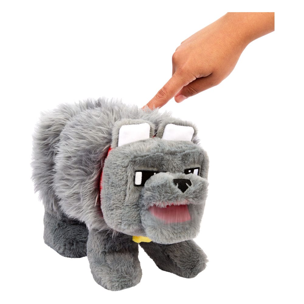 A Minecraft Movie Plush Figure Dennis the Wolf with Sound 20 cm New