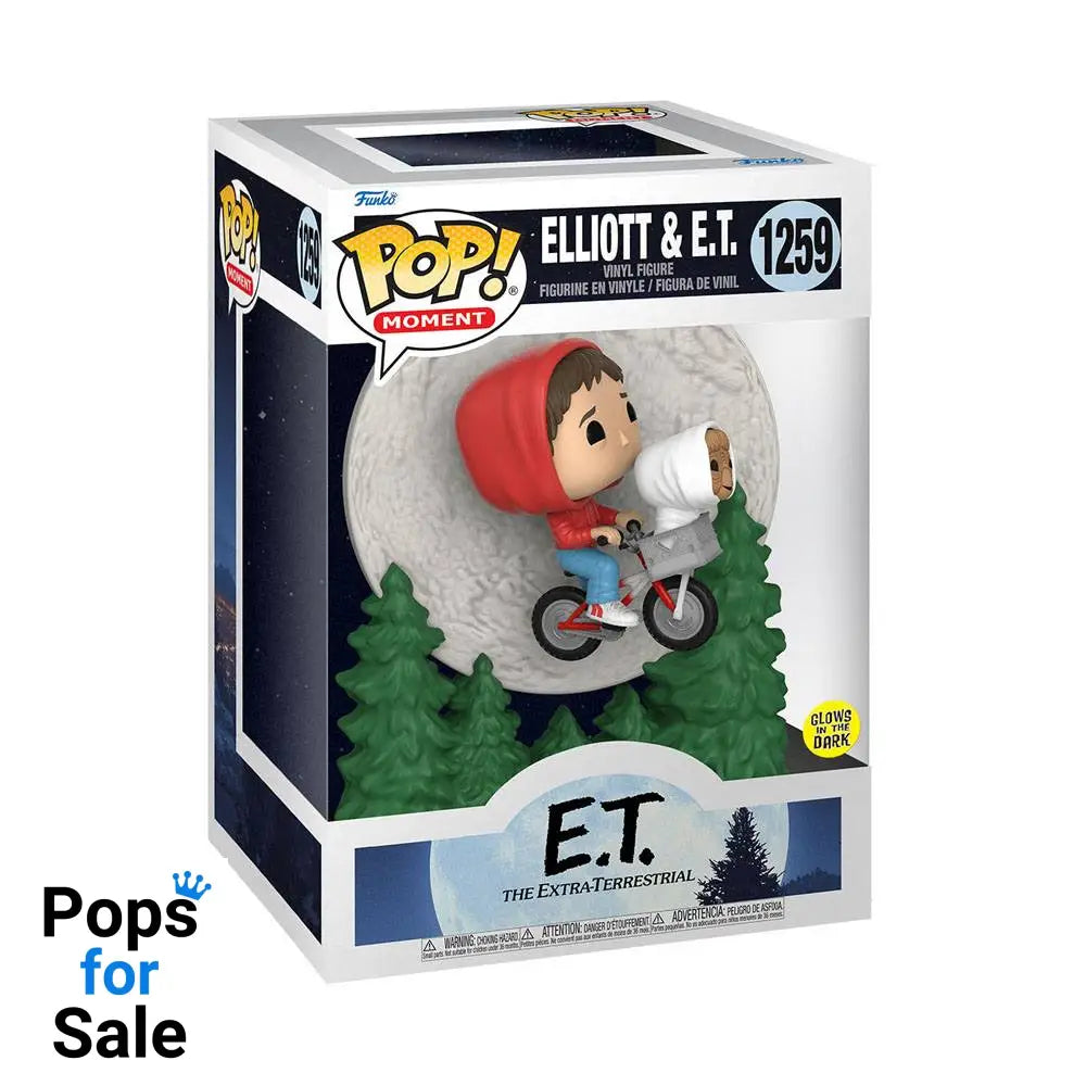 E.T. the Extra-Terrestrial POP! Moment Vinyl Figure Elliot and ET Flying (GITD) 9 cm