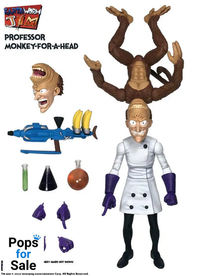 Earthworm Jim Action Figure Wave 1: Professor Monkey-For-A-Head 28 cm Action figures