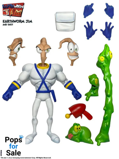 Earthworm Jim Action Figure Wave 1: Earthworm Jim & Snot 15 cm