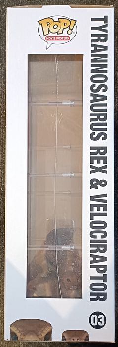 03 Tyrannosaurus Rex & Velociraptor Poster - Jurassic Park Funko POP - Box Damaged