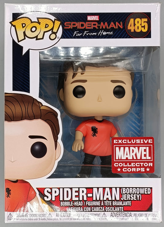 #485 Spider-Man (Borrowed Jersey) Marvel Spider-Man Far From Home MCC Box Damaged Funko POP