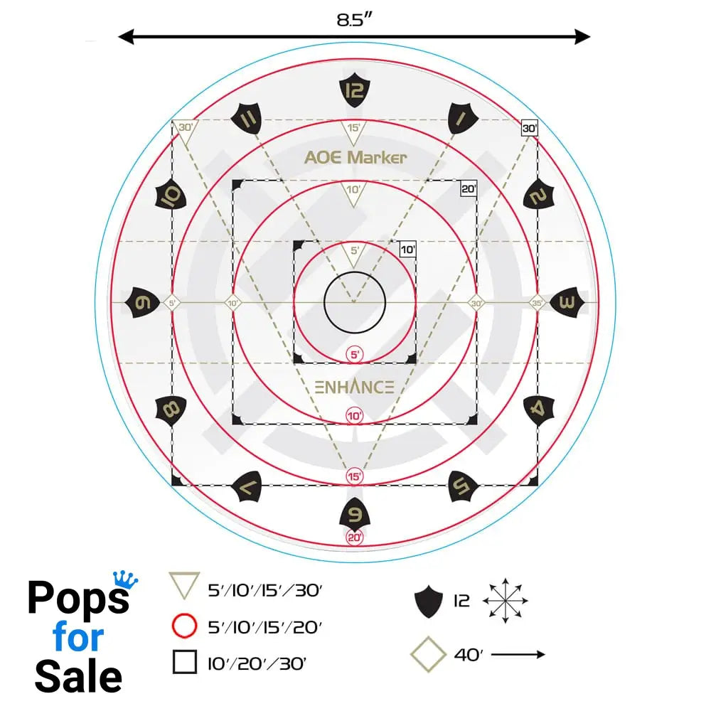 Enhance RPG Series 30ft Spell AoE Damage Template