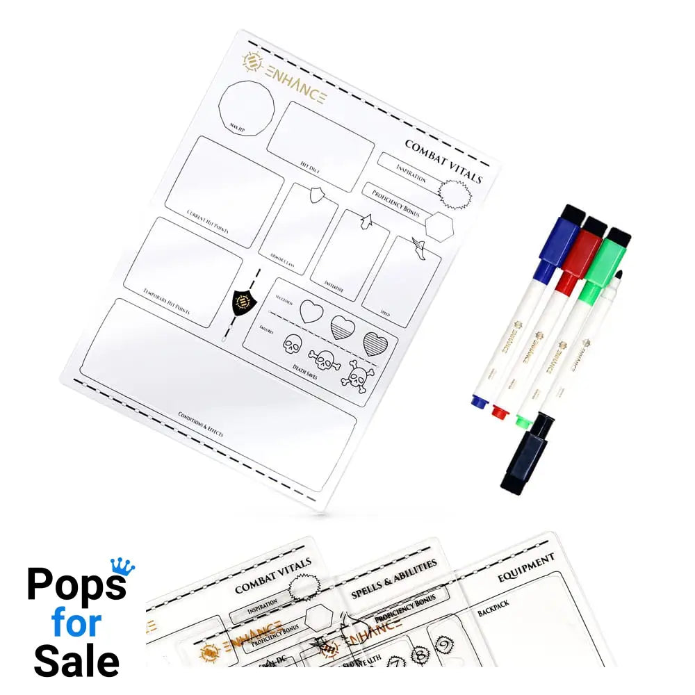 Enhance RPG Series Acrylic Character Sheet Set *English Version* Dice accessories