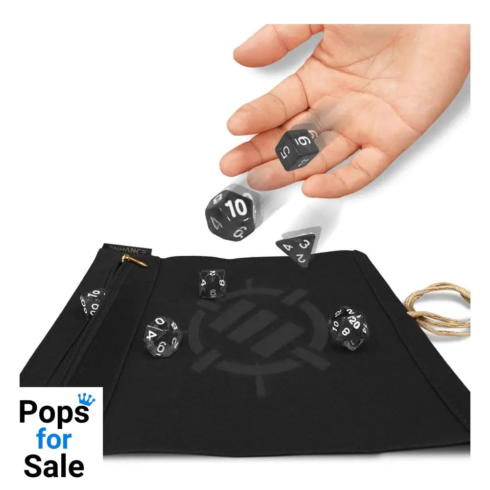 Enhance Tabletop Roll on a Scroll Bag with Dice Black