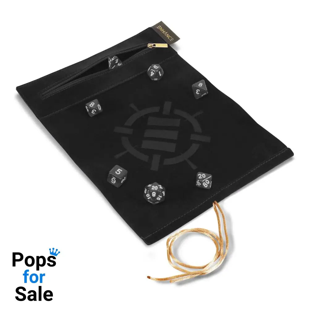 Enhance Tabletop Roll on a Scroll Bag with Dice Black