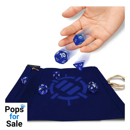 Enhance Tabletop Roll on a Scroll Bag with Dice Blue