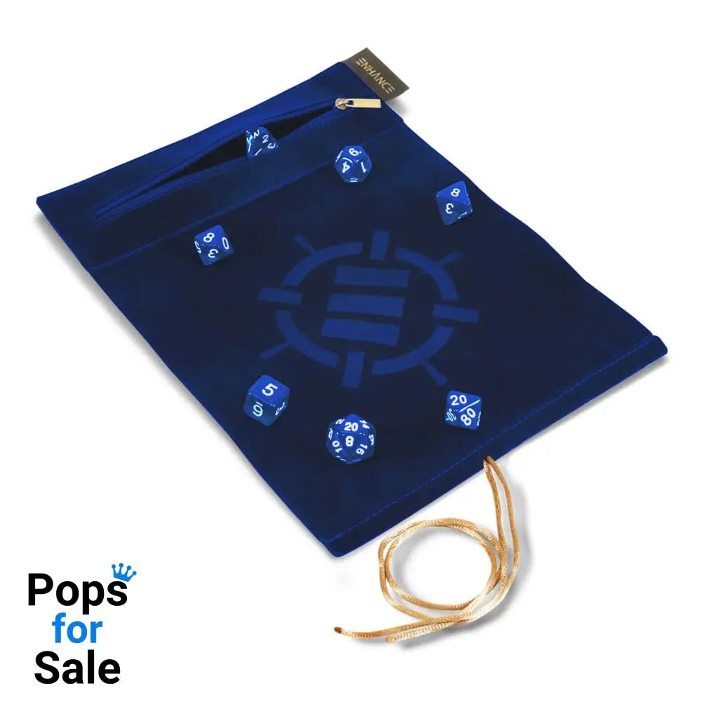 Enhance Tabletop Roll on a Scroll Bag with Dice Blue