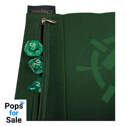 Enhance Tabletop Roll on a Scroll Bag with Dice Green