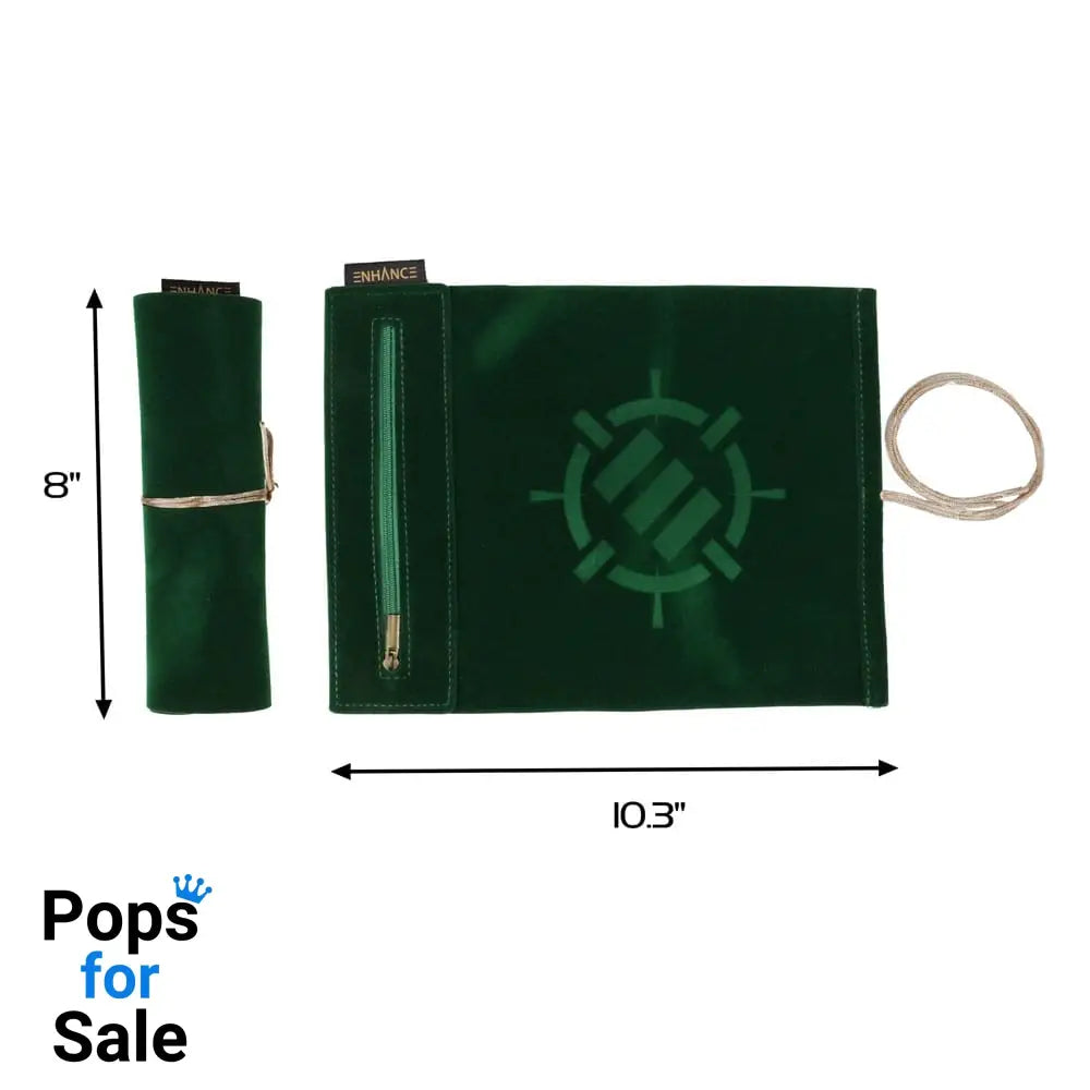 Enhance Tabletop Roll on a Scroll Bag with Dice Green