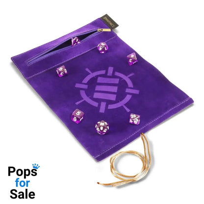 Enhance Tabletop Roll on a Scroll Bag with Dice Purple