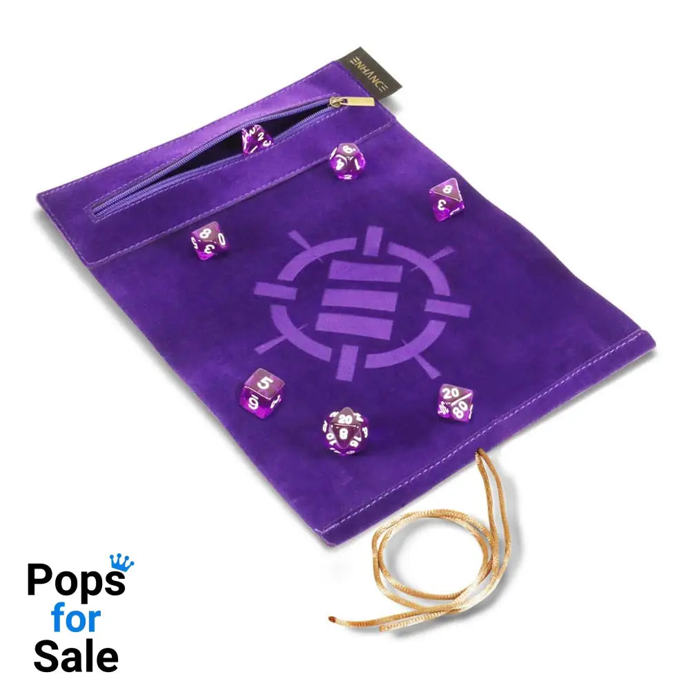 Enhance Tabletop Roll on a Scroll Bag with Dice Purple