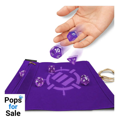 Enhance Tabletop Roll on a Scroll Bag with Dice Purple