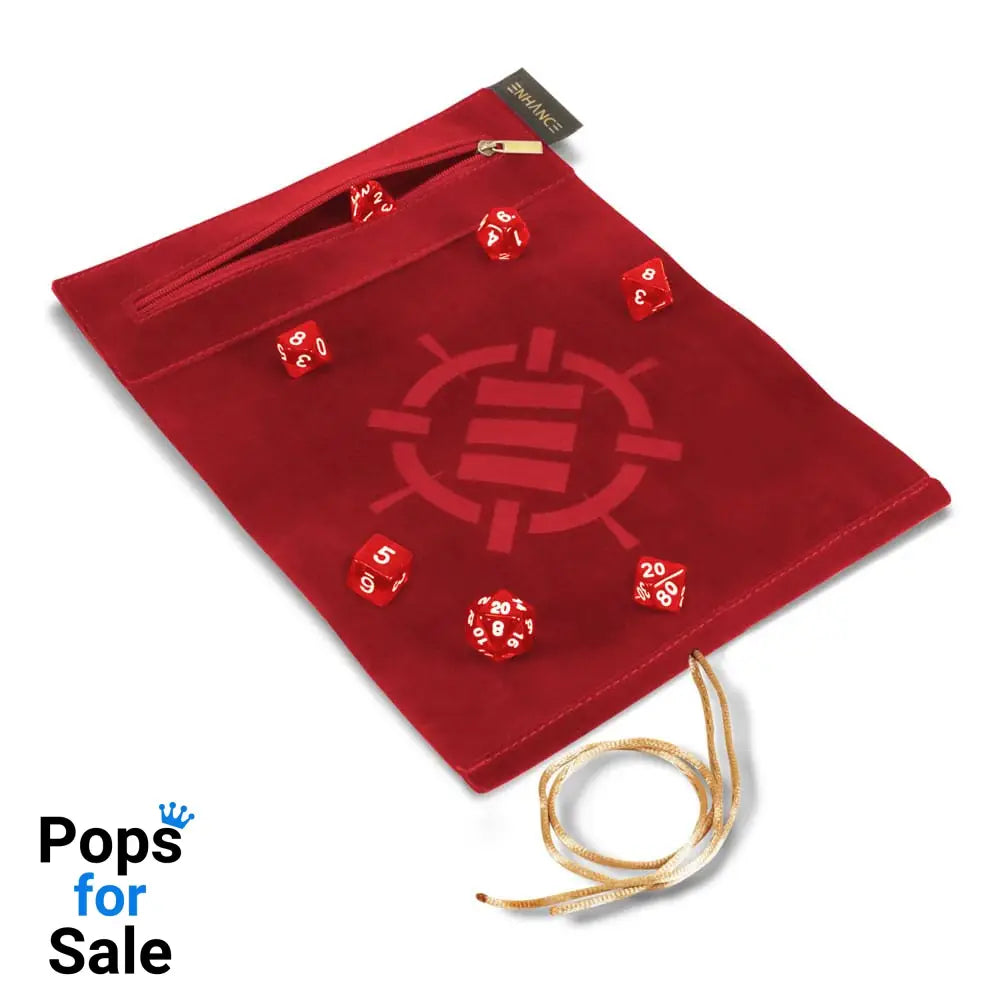 Enhance Tabletop Roll on a Scroll Bag with Dice Red