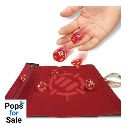 Enhance Tabletop Roll on a Scroll Bag with Dice Red
