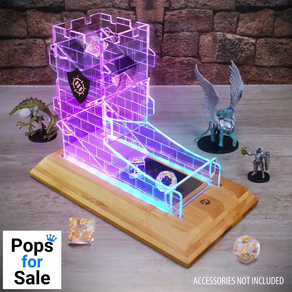 Enhance Tabletop Series LED Dice Tower with Dice Set Clear