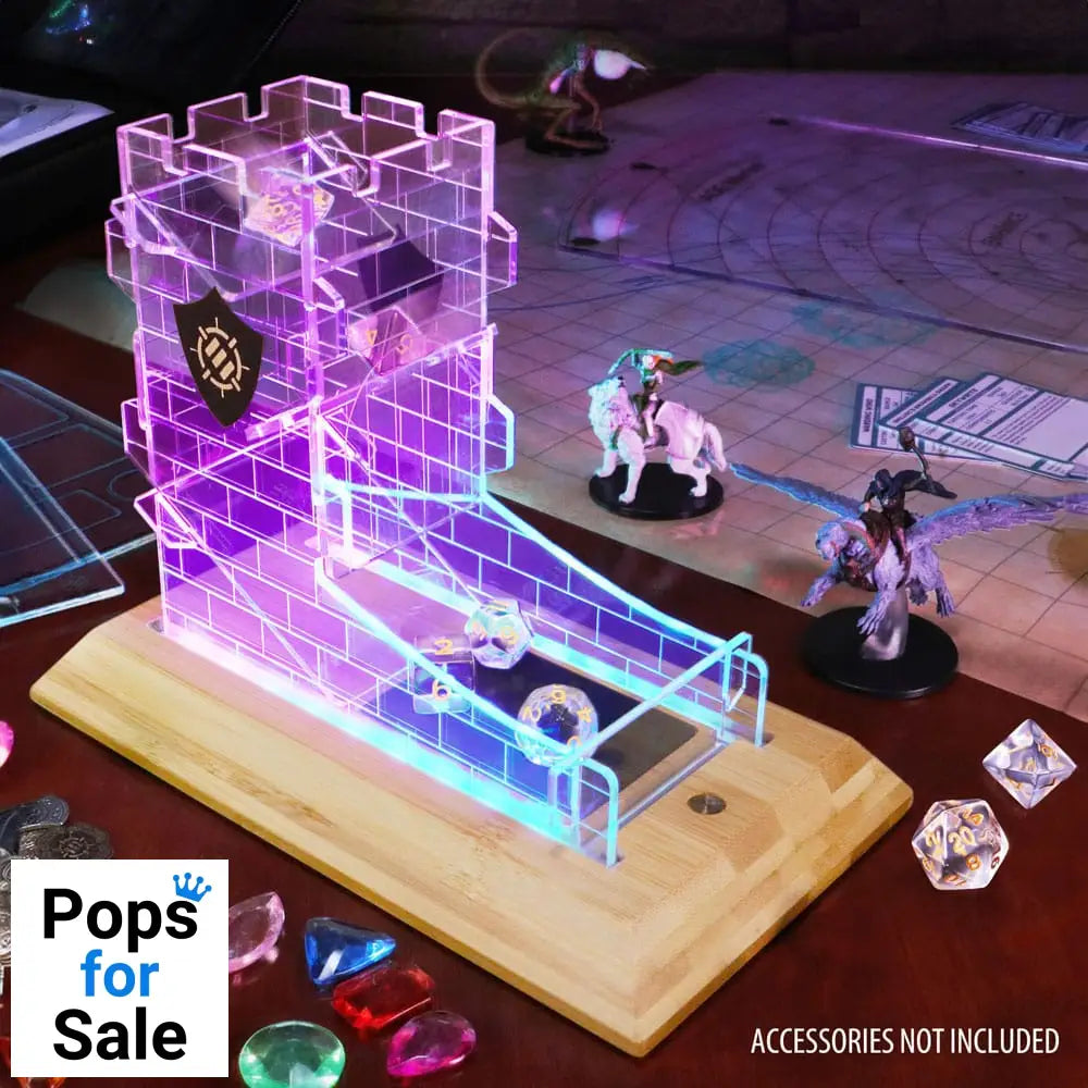 Enhance Tabletop Series LED Dice Tower with Dice Set Clear