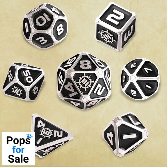 Enhance Tabletop Series Metal RPG Dice Set Black (7)