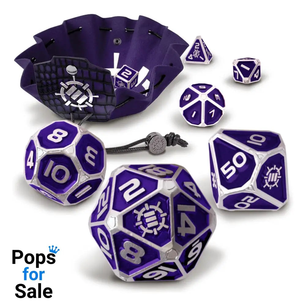 Enhance Tabletop Series Metal RPG Dice Set Purple (7)
