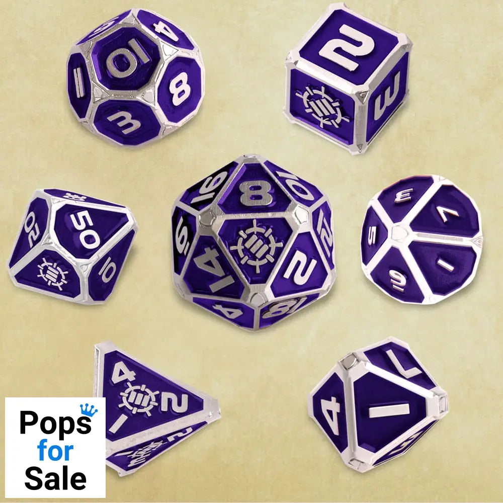 Enhance Tabletop Series Metal RPG Dice Set Purple (7)