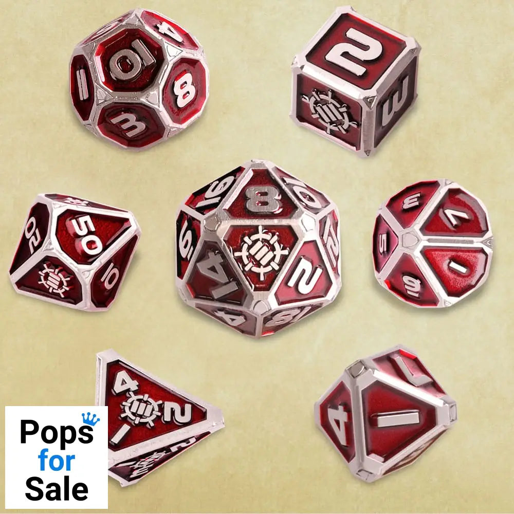 Enhance Tabletop Series Metal RPG Dice Set Red (7)