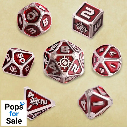 Enhance Tabletop Series Metal RPG Dice Set Red (7)