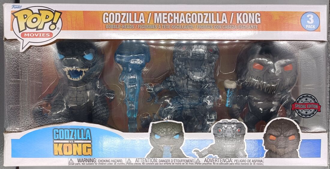 [3 Pack] Godzilla / Mechagodzilla / Kong Godzilla vs Box Damaged Funko POP