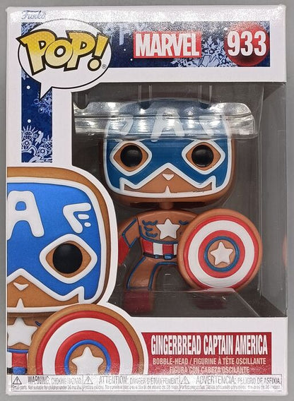 #933 Gingerbread Captain America - Marvel - Box Damaged Funko POP