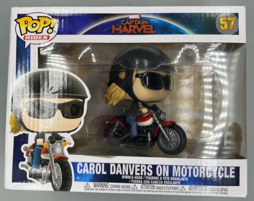 57 Carol Danvers on Motorcycle - Rides - Captain Marvel Box Damaged Funko POP