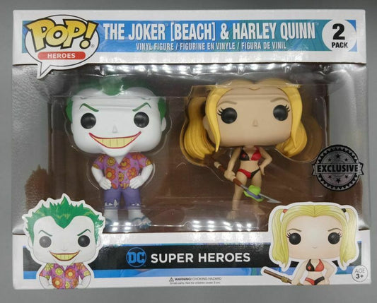 [2 Pack] The Joker & Harley Quinn (Beach) - DC - Exclusive Funko POP