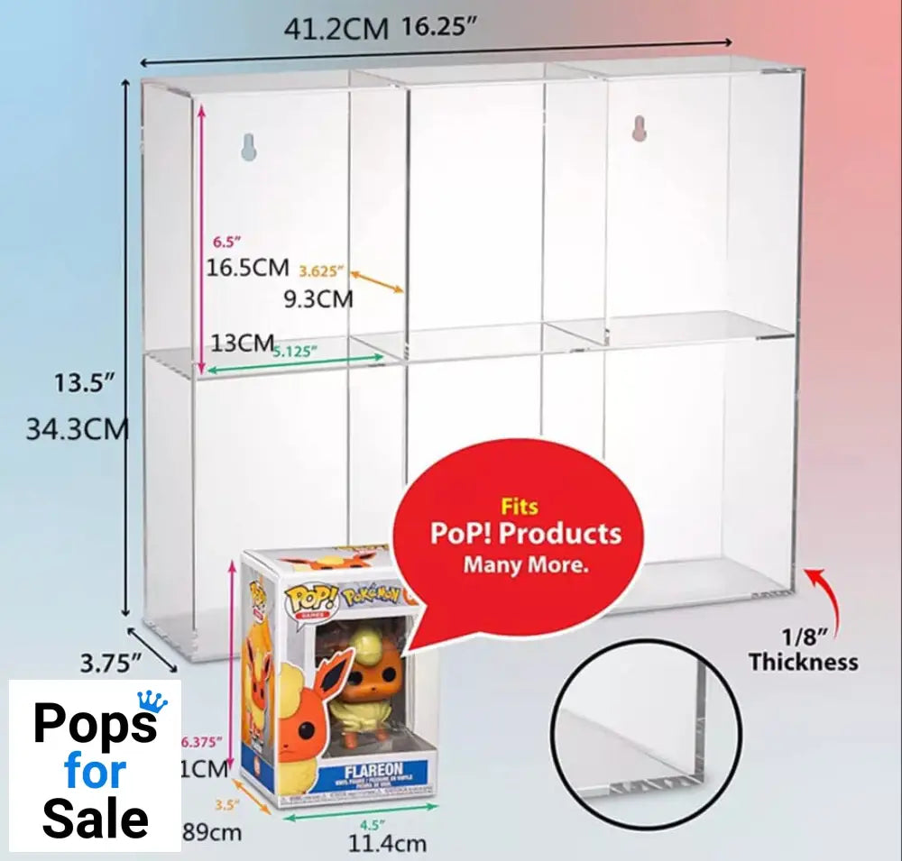 Evoretro Acrylic Display Case for 6 Funko Pops
