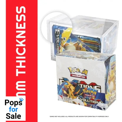 Evoretro Acrylic Display Case for Booster Boxes / Elite Trainer Boxes Ver. 1 with Sliding Lid