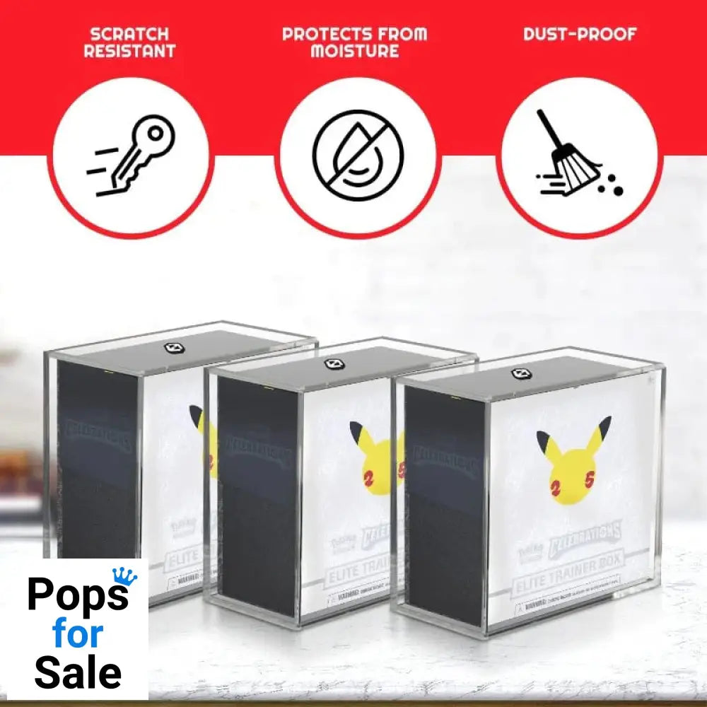 Evoretro Acrylic Display Case for Booster Boxes / Elite Trainer Boxes Ver. 2 with Sliding Lid