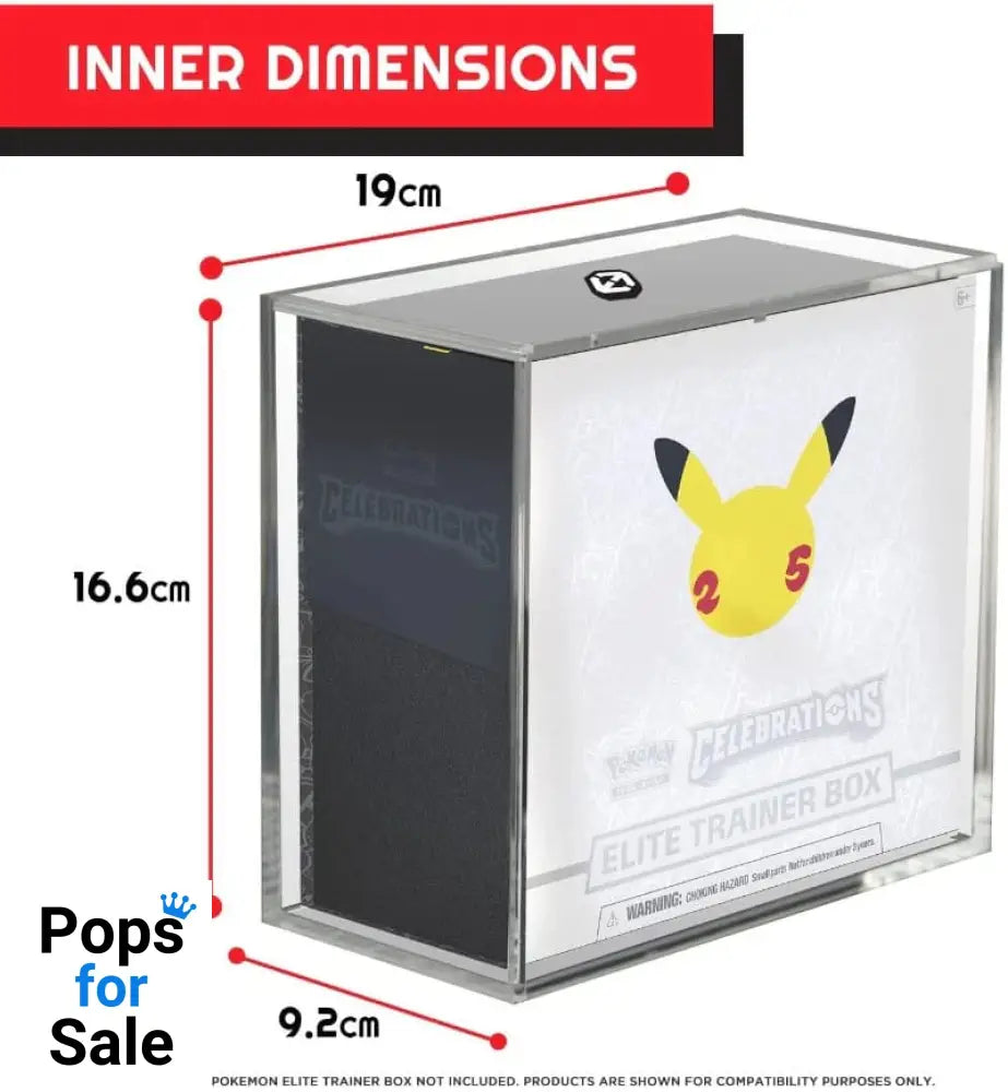 Evoretro Acrylic Display Case for Booster Boxes / Elite Trainer Boxes Ver. 2 with Sliding Lid