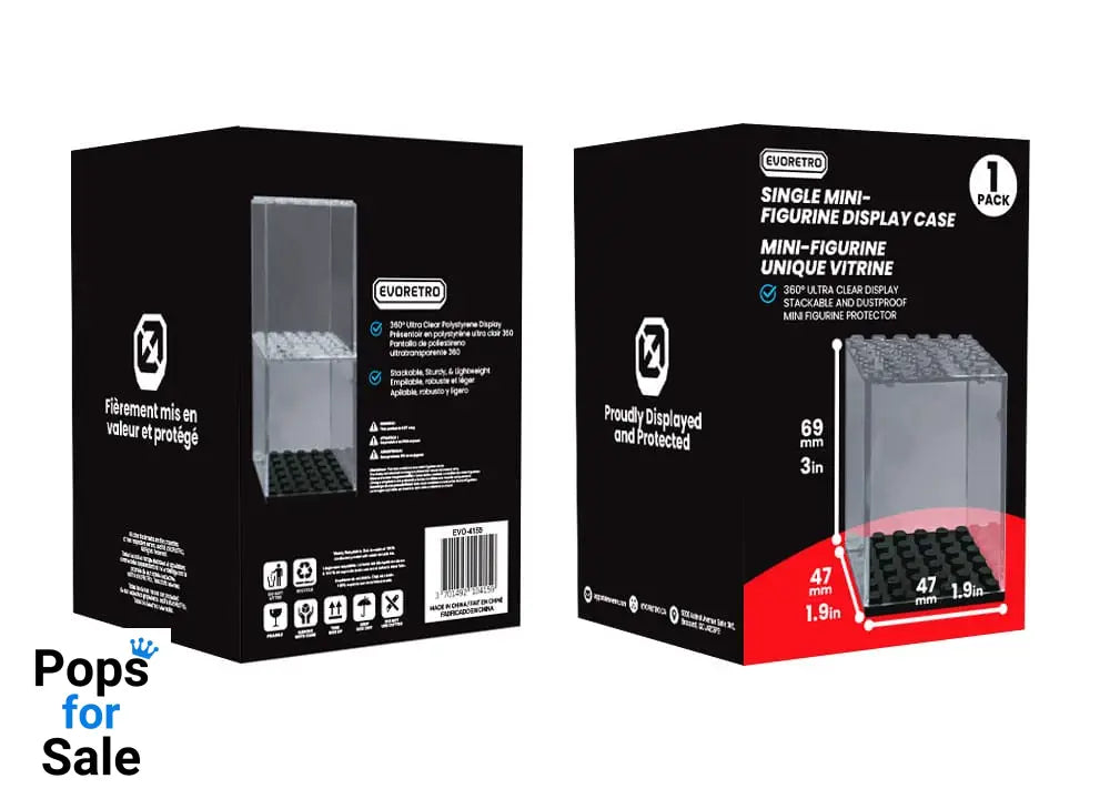Evoretro Acrylic Display Case for mini figures Single Stackable