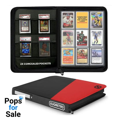 Evoretro Shield+ Topload Cards Binder 216 Cards Black/Red
