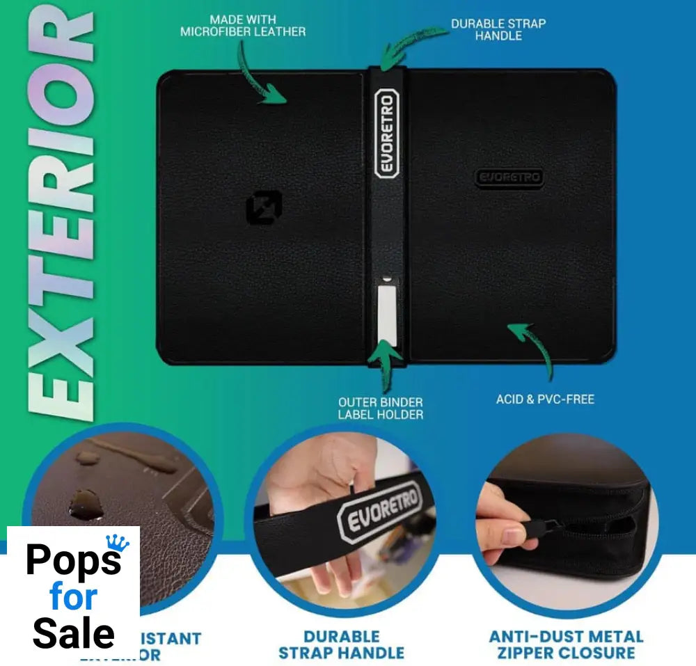 Evoretro Shield+ Topload Cards Binder Compact 96 Karten Black Card Binders & Sheets