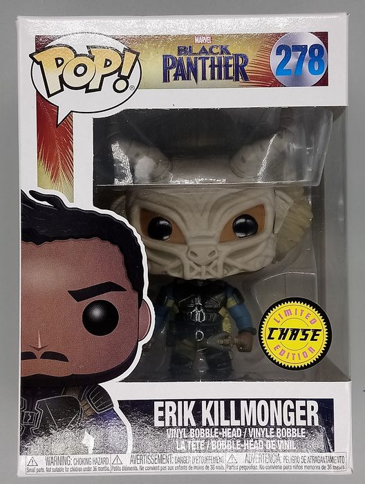 #278 Erik Killmonger (Masked) Chase Marvel Black Pan Box Damaged Funko POP