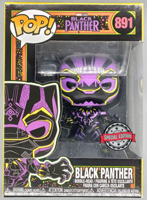 891 Black Panther (Blacklight) - Marvel - Box Damaged Funko POP