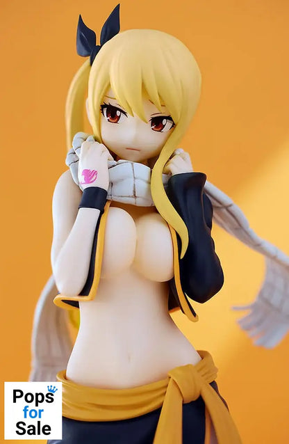 Fairy Tail Pop Up Parade PVC Statue Lucy Heartfilia Natsu Costume Ver. L Size 22 cm