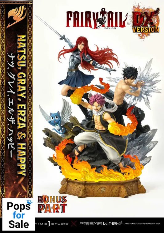 Fairy Tail PVC Statue 1/6 Natsu, Gray, Erza, Happy Deluxe Bonus Version 57 cm
