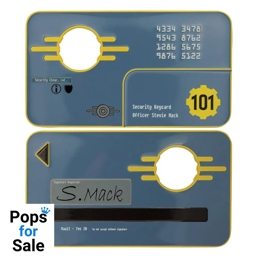 Fallout 3 Replica Vault 101 Security Keycard Limited Edition Replicas down-scaled