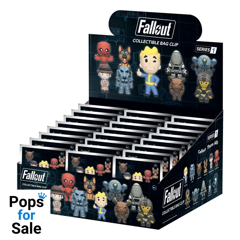 Fallout 3D Foam Bag Clips Series 1 Display (24) Keyrings,Blind Boxes